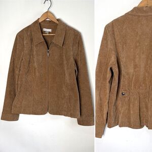 Christopher Banks Jacket Corduroy Light Brown Zip Up Women Size Large